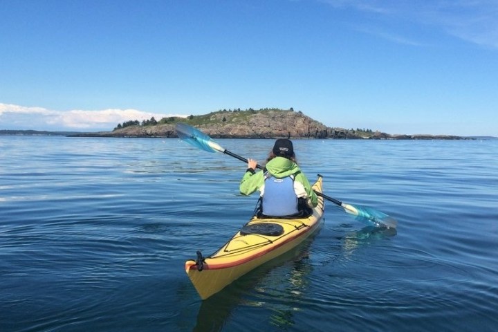 a person riding on the back of a boat in a body of water